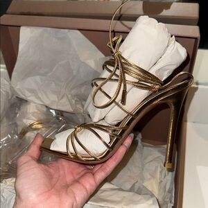 Gianvito Rossi Gold Strappy Heels size 35